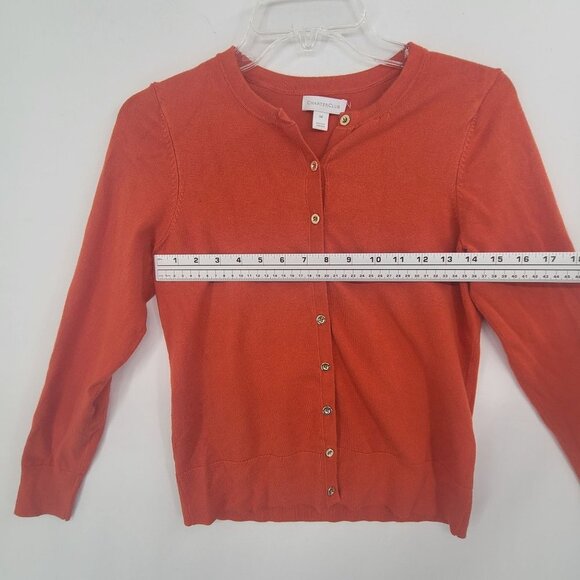 Charter Club Women's Button Down Cardigan Orange Size M - Picture 4 of 9